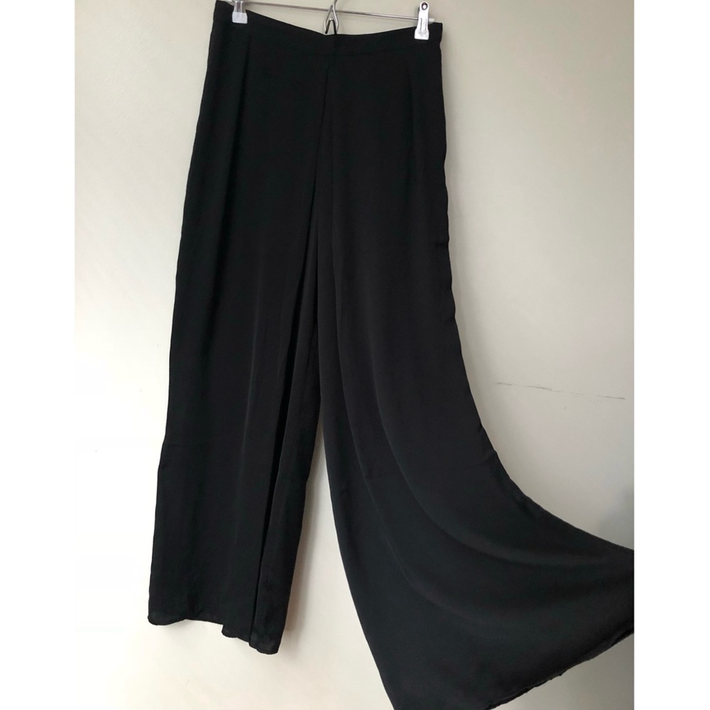 Olive & Oak • M • Black Palazzo Wide Leg Trouser Pant